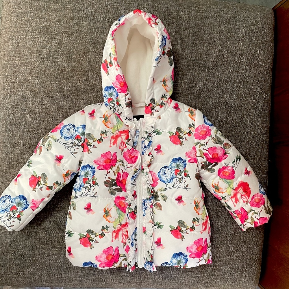 Rothschild  Girls Floral Print Fleece Lined Puffer Jacket 24 M - Picture 4 of 16